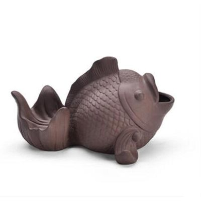 Ashtray Purple Sand Tea Pet Ashtray Ceramic Creative Personality Decoration Office Living Room Home Ashtray Purple Sand Goldfish Ash Tray Portable Ashtray (Color : B)