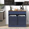 Betterhood Tilt Out Trash Cabinet 10 Gallon Wooden Free Standing Laundry Sorter Cabine,Recycling Cabine with Hideaway Drawer,Tilt Out Trash Cabinet Can Bin Kitchen view 2