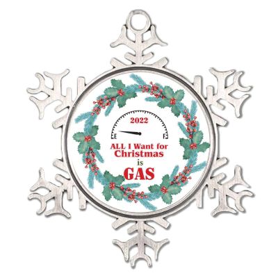 2022 The Year We Couldn't Afford Gas Fun NY' Snowflake Ornaments Round Christmas Tree Ornament 2022 Gas Prices Decorative Keepsake Collectible Gift for Indoor Home Decor