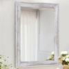 AAZZKANG Mirrors for Wall Rustic Wood Framed Hanging Mirror Decorative for Farmhouse Bedroom Bathroom Living Room Entryway Hallway Small White view 1