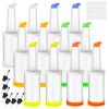 12 Plastic Juice Pour Bottles and 40 Pourers - Stainless Steel Liquor Bottles for Home, Kitchen, Party Bar view 1