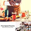 12 Plastic Juice Pour Bottles and 40 Pourers - Stainless Steel Liquor Bottles for Home, Kitchen, Party Bar view 4