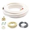 25ft Length Mini Split Line Set,1/4" 3/8" OD Copper Pipes Tubing and 3/8 White PE Thickened Insulated Coil with Flared Nuts for Mini Split Air Conditioner HVAC or Heat Pump System. (25Ft(1/4+3/8)) view 1