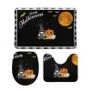 3 Pieces Black Buffalo Plaid Halloween Bathroom Rug Set Gnome Pumpkin Soft Foam Non Slip Bath Mats Sets Toilet Contour Mat Lid Cover for Bathtub Shower and Bathroom Decor 20"x32" view 1
