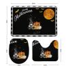 3 Pieces Black Buffalo Plaid Halloween Bathroom Rug Set Gnome Pumpkin Soft Foam Non Slip Bath Mats Sets Toilet Contour Mat Lid Cover for Bathtub Shower and Bathroom Decor 20"x32" view 2