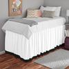Dorm Room Bed Skirt, Two-Tone Ruffle Dorm Bed Skirt with 3 Sided Coverage, Fade, Shrink & Wrinkle Resistant Brushed 100% Microfiber Dorm Bed Skirts 40 Inch Tailored Drop - Black Solid,Twin-XL Size. view 3