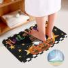 3 Pieces Halloween Gnome Pumpkin Black and White Stripe Bathroom Rug Set Soft Foam Non Slip Bath Mats Sets Toilet Contour Mat Lid Cover for Bathtub Shower and Bathroom Decor 20"x32" view 4