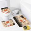 3 Pieces Orange Stripe Gnome Pumpkin Bathroom Rug Set Happy Halloween Soft Foam Non Slip Bath Mats Sets Toilet Contour Mat Lid Cover for Bathtub Shower and Bathroom Decor 20"x32" view 3