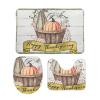 3 Pieces Happy Thanksgiving Bathroom Rug Set Fall Pumpkin Decoration Autumn Soft Foam Non Slip Bath Mats Sets Toilet Contour Mat Lid Cover for Bathtub Shower and Bathroom Decor 20"x32" view 1