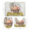 3 Pieces Happy Thanksgiving Bathroom Rug Set Fall Pumpkin Decoration Autumn Soft Foam Non Slip Bath Mats Sets Toilet Contour Mat Lid Cover for Bathtub Shower and Bathroom Decor 20"x32" view 2