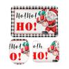 3 Pieces Merry Christmas Santa Hohoho Bathroom Rug Set Black White Stripe Soft Foam Non Slip Bath Mats Sets Toilet Contour Mat Lid Cover for Bathtub Shower and Bathroom Decor 20"x32" view 1