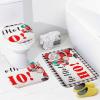 3 Pieces Merry Christmas Santa Hohoho Bathroom Rug Set Black White Stripe Soft Foam Non Slip Bath Mats Sets Toilet Contour Mat Lid Cover for Bathtub Shower and Bathroom Decor 20"x32" view 3