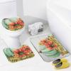 3 Pieces Happy Thanksgiving Bathroom Rug Set Fall Pumpkin Decoration Autumn Soft Foam Non Slip Bath Mats Sets Toilet Contour Mat Lid Cover for Bathtub Shower and Bathroom Decor 20"x32" view 3