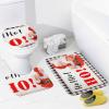 3 Pieces Merry Christmas Santa Hohoho Bathroom Rug Set Black White Stripe Soft Foam Non Slip Bath Mats Sets Toilet Contour Mat Lid Cover for Bathtub Shower and Bathroom Decor 20"x32" view 3