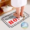 3 Pieces Merry Christmas Santa Hohoho Bathroom Rug Set Black White Stripe Soft Foam Non Slip Bath Mats Sets Toilet Contour Mat Lid Cover for Bathtub Shower and Bathroom Decor 20"x32" view 4
