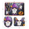 3 Pieces Happy Halloween Plaid Bathroom Rug Set Gnomes Pumpkins Spooky Soft Foam Non Slip Bath Mats Sets Toilet Contour Mat Lid Cover for Bathtub Shower and Bathroom Decor 20"x32" view 2