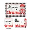 3 Pieces Merry Christmas Santa Bathroom Rug Set Black and White Stripe Pattern Soft Foam Non Slip Bath Mats Sets Toilet Contour Mat Lid Cover for Bathtub Shower and Bathroom Decor 20"x32" view 1