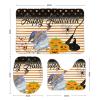 3 Pieces Orange Stripe Gnome Pumpkin Bathroom Rug Set Happy Halloween Soft Foam Non Slip Bath Mats Sets Toilet Contour Mat Lid Cover for Bathtub Shower and Bathroom Decor 20"x32" view 2