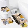 3 Pieces Orange Stripe Gnome Pumpkin Bathroom Rug Set Happy Halloween Soft Foam Non Slip Bath Mats Sets Toilet Contour Mat Lid Cover for Bathtub Shower and Bathroom Decor 20"x32" view 3