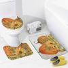 3 Pieces Happy Thanksgiving Bathroom Rug Set Fall Pumpkin Decoration Autumn Soft Foam Non Slip Bath Mats Sets Toilet Contour Mat Lid Cover for Bathtub Shower and Bathroom Decor 20"x32" view 3