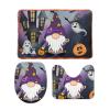 3 Pieces Happy Halloween Plaid Bathroom Rug Set Gnomes Pumpkins Spooky Soft Foam Non Slip Bath Mats Sets Toilet Contour Mat Lid Cover for Bathtub Shower and Bathroom Decor 20"x32" view 1