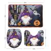 3 Pieces Happy Halloween Plaid Bathroom Rug Set Gnomes Pumpkins Spooky Soft Foam Non Slip Bath Mats Sets Toilet Contour Mat Lid Cover for Bathtub Shower and Bathroom Decor 20"x32" view 2