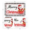 3 Pieces Merry Christmas Santa Bathroom Rug Set Black and White Stripe Pattern Soft Foam Non Slip Bath Mats Sets Toilet Contour Mat Lid Cover for Bathtub Shower and Bathroom Decor 20"x32" view 2
