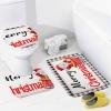 3 Pieces Merry Christmas Santa Bathroom Rug Set Black and White Stripe Pattern Soft Foam Non Slip Bath Mats Sets Toilet Contour Mat Lid Cover for Bathtub Shower and Bathroom Decor 20"x32" view 3