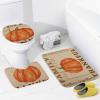 3 Pieces Be Grateful Thankful Family Gather Together Bathroom Rug Set Happy Fall Pumpkin Soft Foam Non Slip Bath Mats Sets Toilet Contour Mat Lid Cover for Bathtub Shower and Bathroom Decor 20"x32" view 3