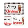 3 Pieces Merry Christmas Santa Bathroom Rug Set Black and White Stripe Pattern Soft Foam Non Slip Bath Mats Sets Toilet Contour Mat Lid Cover for Bathtub Shower and Bathroom Decor 20"x32" view 1
