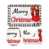3 Pieces Merry Christmas Santa Bathroom Rug Set Black and White Stripe Pattern Soft Foam Non Slip Bath Mats Sets Toilet Contour Mat Lid Cover for Bathtub Shower and Bathroom Decor 20"x32" view 1