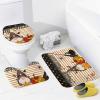 3 Pieces Orange Stripe Gnome Pumpkin Bathroom Rug Set Happy Halloween Soft Foam Non Slip Bath Mats Sets Toilet Contour Mat Lid Cover for Bathtub Shower and Bathroom Decor 20"x32" view 3
