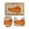 3 Pieces Be Grateful Thankful Family Gather Together Bathroom Rug Set Happy Fall Pumpkin Soft Foam Non Slip Bath Mats Sets Toilet Contour Mat Lid Cover for Bathtub Shower and Bathroom Decor 20"x32" view 1