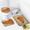 3 Pieces Be Grateful Thankful Family Gather Together Bathroom Rug Set Happy Fall Pumpkin Soft Foam Non Slip Bath Mats Sets Toilet Contour Mat Lid Cover for Bathtub Shower and Bathroom Decor 20"x32" view 3