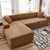youyoucool Sectional Couch Covers L Sofa Covers Super Stretch 1 pcs Sofa Slipcovers for 3 Seaters Chaise Slipcover Pets, Coffee Color view 1