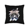 Bosnia Herzegovina Messy Bun Bandana Bosnian Flag Glasses Throw Pillow view 1