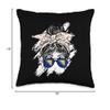 Bosnia Herzegovina Messy Bun Bandana Bosnian Flag Glasses Throw Pillow view 4