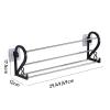 CTVR Door Shoe Rack, Double-Decker Shoe Holder, Wall Mounted Slipper Storage Stand, Multifunctional Towel Hanger, Suitable for Cotton Shoes and Sports Shoes (Size : 69 * 17.5 * 12cm) view 2