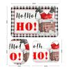 3 Pieces Merry Christmas Santa Hohoho Bathroom Rug Set Black and White Stripe Pattern Soft Foam Non Slip Bath Mats Sets Toilet Contour Mat Lid Cover for Bathtub Shower and Bathroom Decor 20"x32" view 2