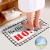 3 Pieces Merry Christmas Santa Hohoho Bathroom Rug Set Black and White Stripe Pattern Soft Foam Non Slip Bath Mats Sets Toilet Contour Mat Lid Cover for Bathtub Shower and Bathroom Decor 20"x32" view 4
