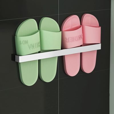 CTVR Hanging Shoe Shelf, Multifunction Shoes Rack, Self Adhesive Type Bathroom Shoe Hangers Organizer, Wall Mounted Slipper Holder, Silver, 5 Sizes (Size : 25 * 2.5 * 3.5cm)