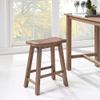 Boraam Sonoma Counter Height Backless Saddle Stool for Kitchen, Barnwood Wire-Brush Finish, Set of 2 view 2