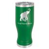 LaserGram 14oz Vacuum Insulated Pilsner Mug, Indian Elephant, Personalized Engraving Included (Green) view 1