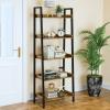 ASTARTH Ladder Shelf-5 Tier Bookshelves w/Open Shelf for Storage, Industrial Bookshelf & Tall Ladder Shelf-Metal Frame for Bedroom, Living Room, Kitchen-67.3'' H, Easy Assembly, Rustic Brown view 1