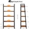 ASTARTH Ladder Shelf-5 Tier Bookshelves w/Open Shelf for Storage, Industrial Bookshelf & Tall Ladder Shelf-Metal Frame for Bedroom, Living Room, Kitchen-67.3'' H, Easy Assembly, Rustic Brown view 2