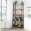 ASTARTH Ladder Shelf-5 Tier Bookshelves w/Open Shelf for Storage, Industrial Bookshelf & Tall Ladder Shelf-Metal Frame for Bedroom, Living Room, Kitchen-67.3'' H, Easy Assembly, Rustic Brown view 3
