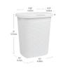 Mind Reader 50L Slim Laundry Hamper, Clothes Basket, Lid, Wicker Design, Plastic, 17.65"L x 13.75"W x 21"H, Set of 2, White view 3