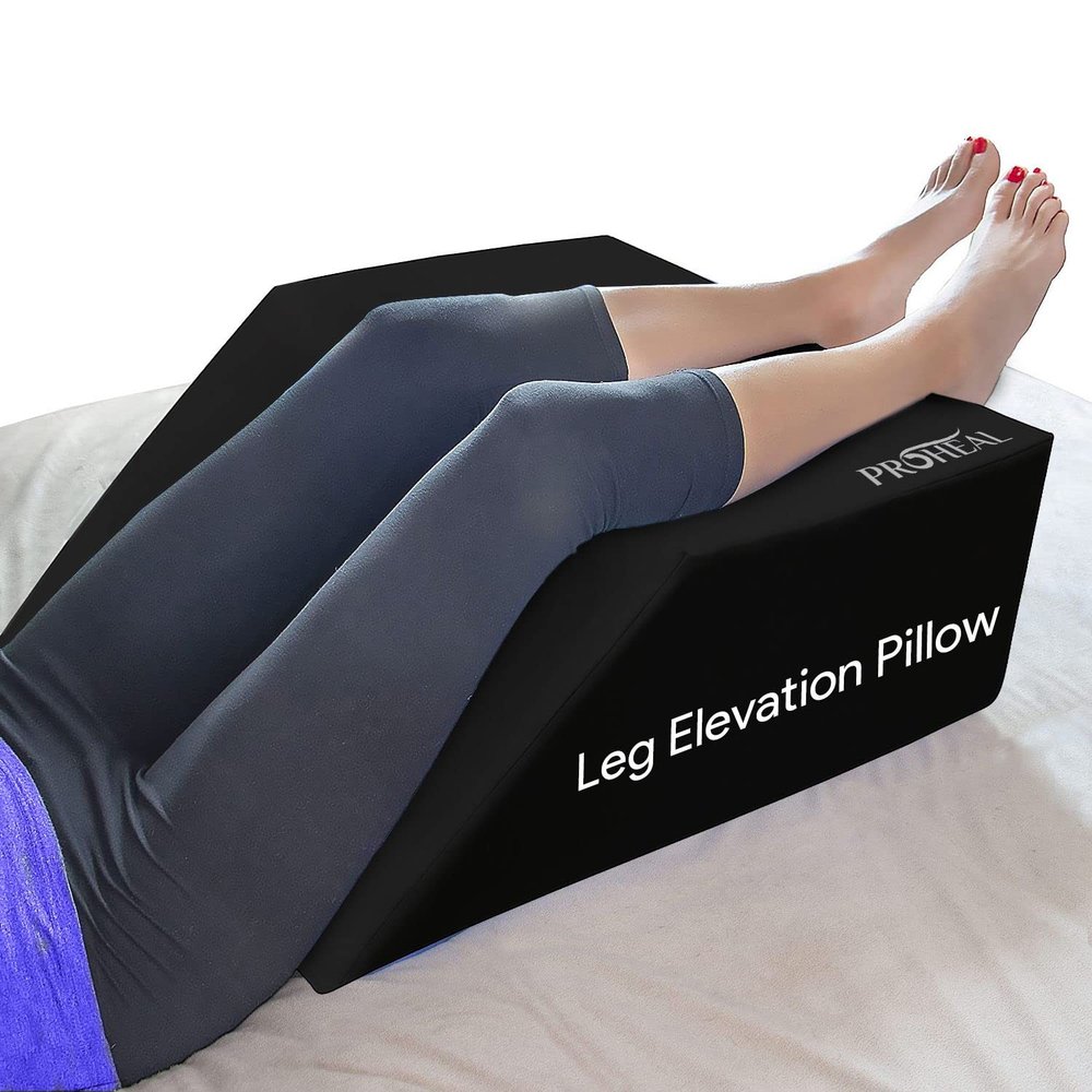 Leg Elevation Pillow - Foam Bolster Leg Pillow - Knee, Hip, and Back Support - Promotes Healthy Blood Circulation and Body Positioning - 20 x 24 x 8