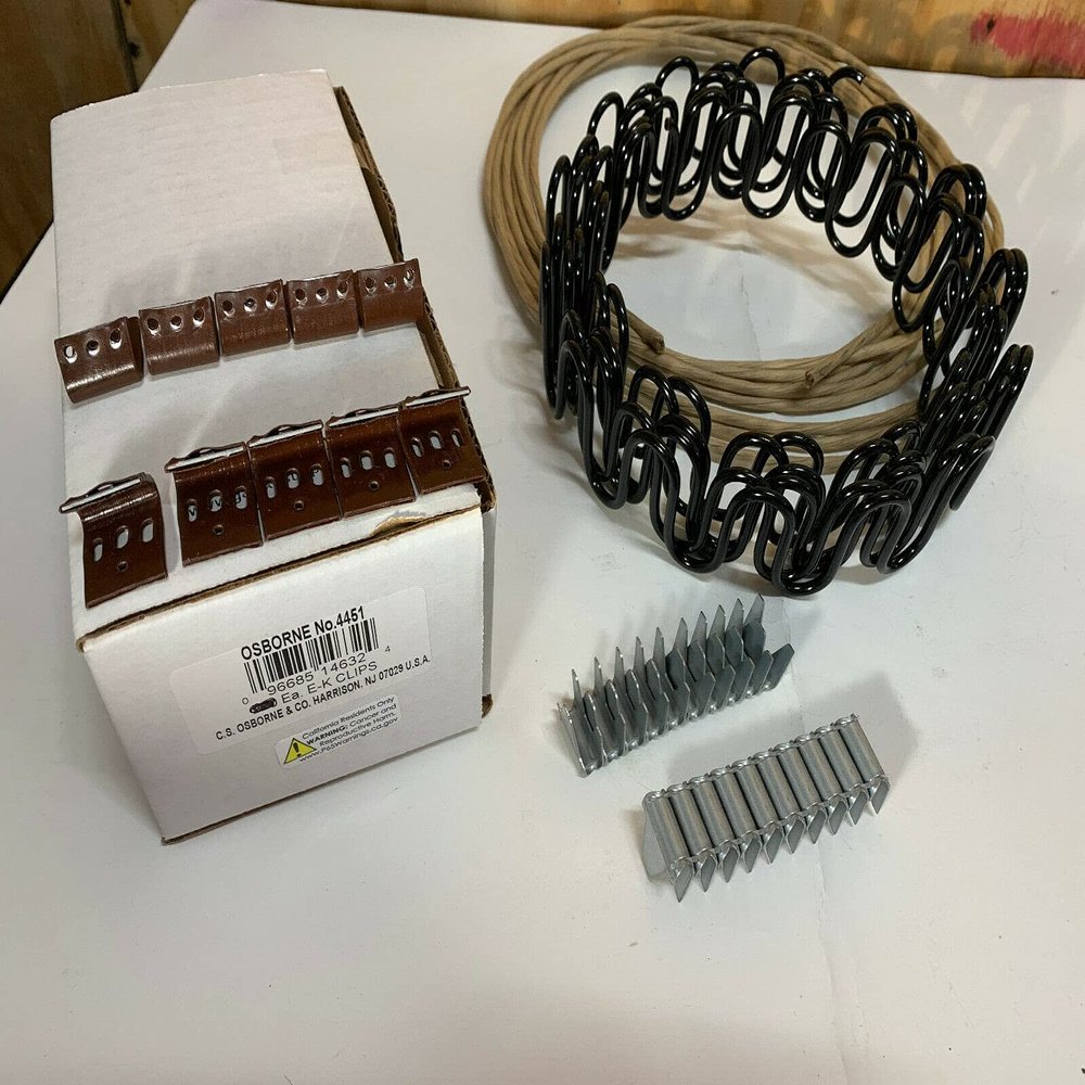 Galaxy Supply Inc. Zig Zag- Springs 8 Gauge 35 Feet for Furniture & Auto Upholstery, Plus Special Package 50 pcs 7 Holes Clip +40 pcs Stay Wire Clips + 20 feet of Springing Wire
