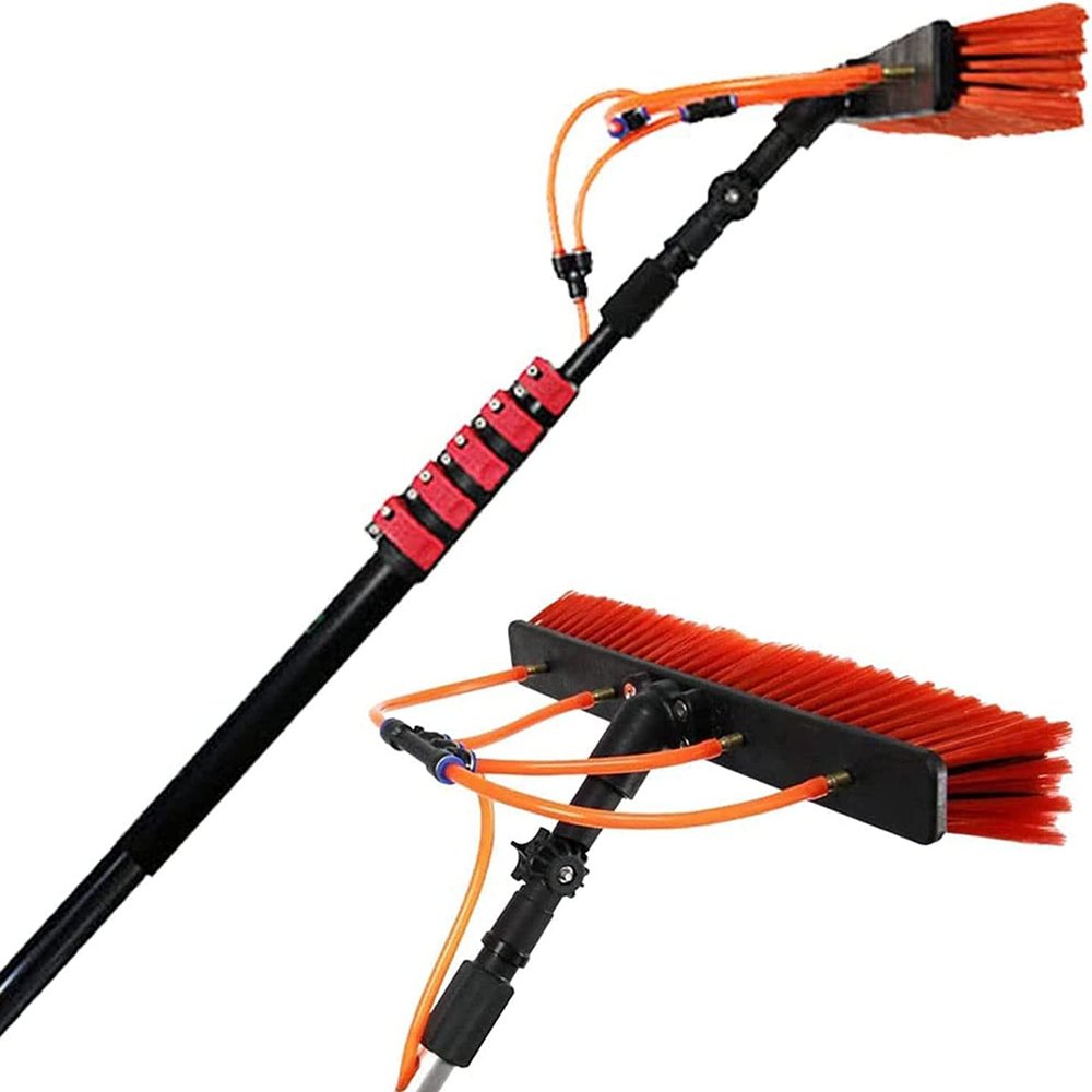 Water Fed Pole Kit,Water Fed Brush Window Cleaning Pole Kit, Water Fed Telescopic Brush, Extendable Cleaner Conservatory Roof, Cleaning Photovoltaic And Solar Panels (Size : 19FT/6M)